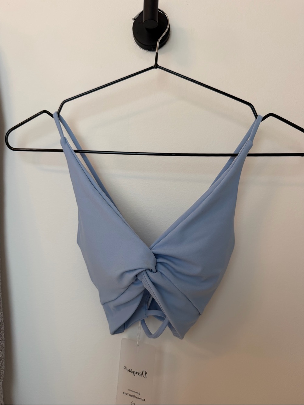 Knot Front Light Blue Sports Bra